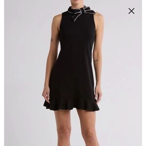 Eliza J Black Sleeveless Dress with Bow Accent
